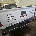 Rear side decal of truck