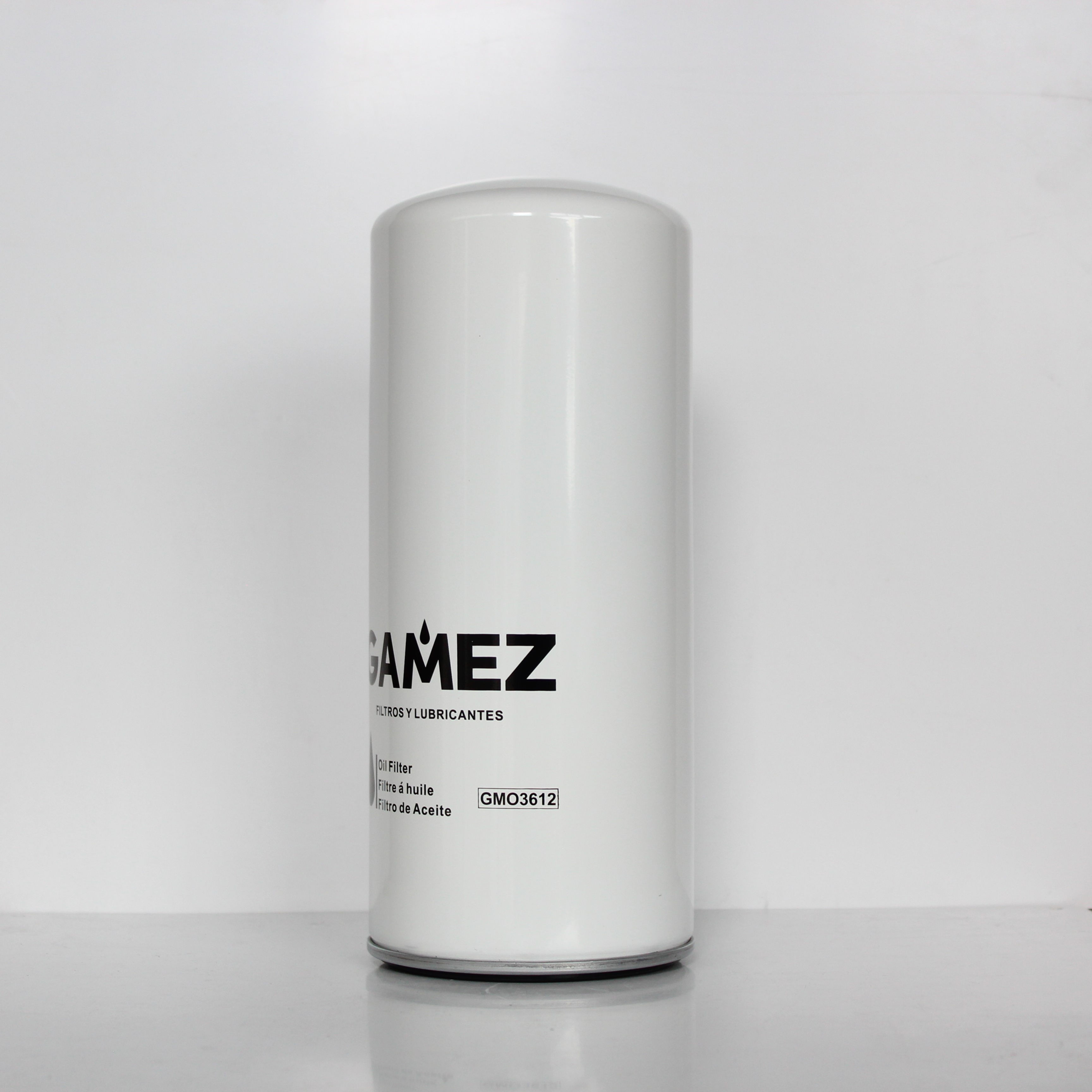 Filtro de aceite GMO3612 spin-on de flujo completo para motores diésel Cummins de servicio pesado.