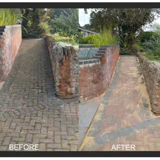 Pressure washing Pathway Before and After