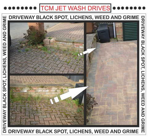 Driveway cleaning: Black spot removal, weeds, lichen, white spot, moss and grime