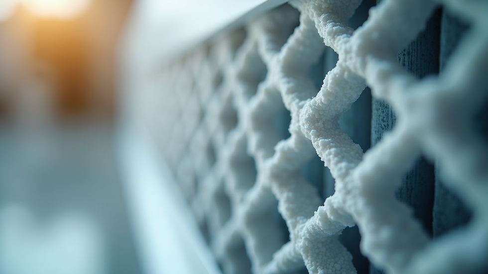 Close-up view of a clean air conditioning filter