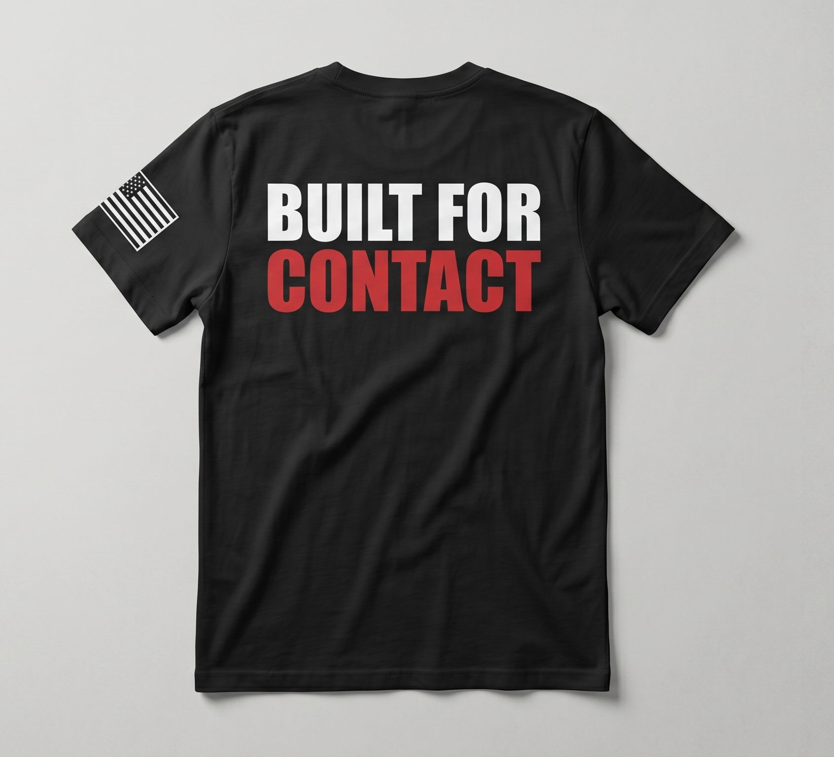 BUILT FOR CONTACT — Black Football T Shirt