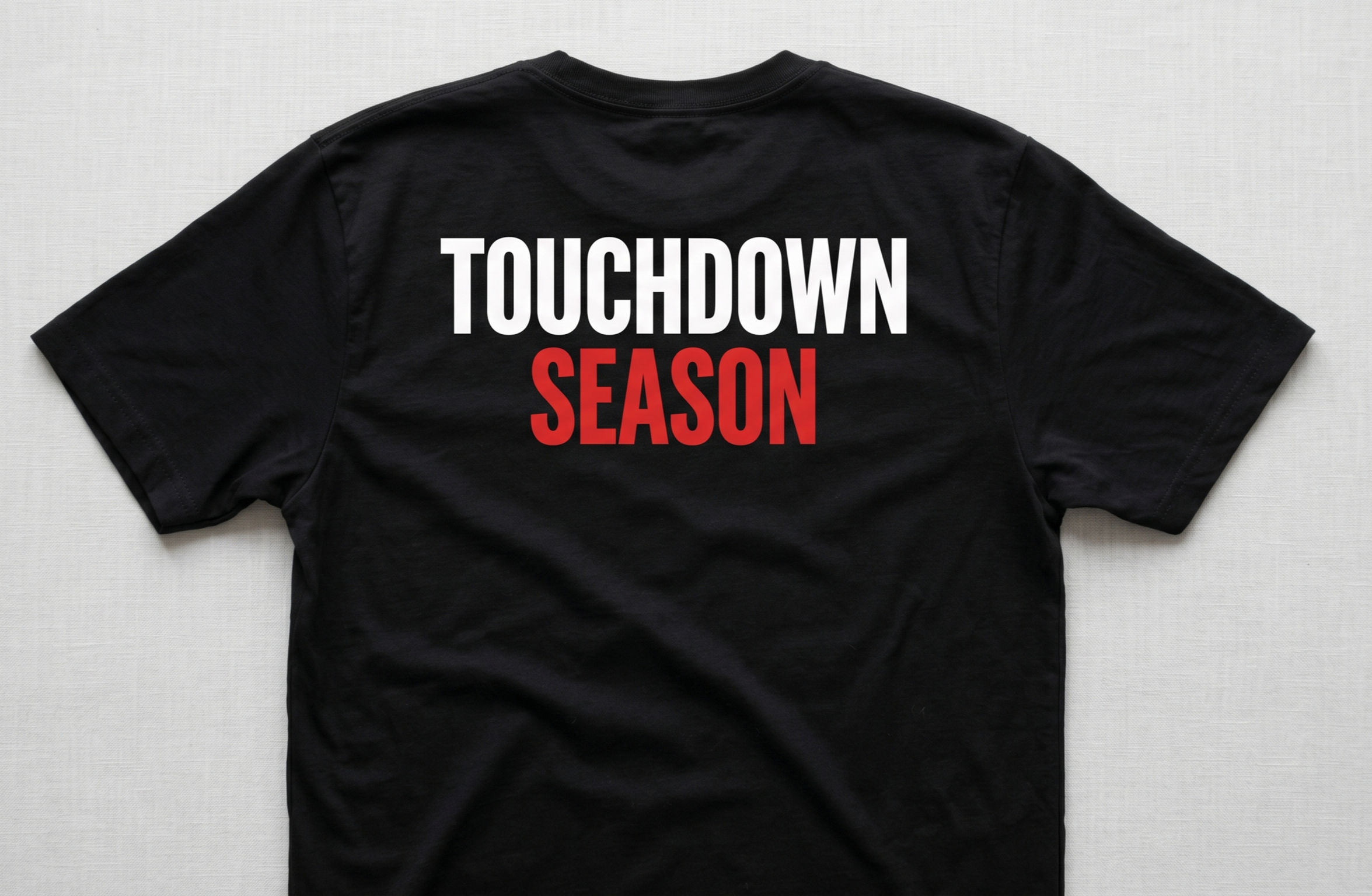 TOUCHDOWN SEASON — Black Football T Shirt