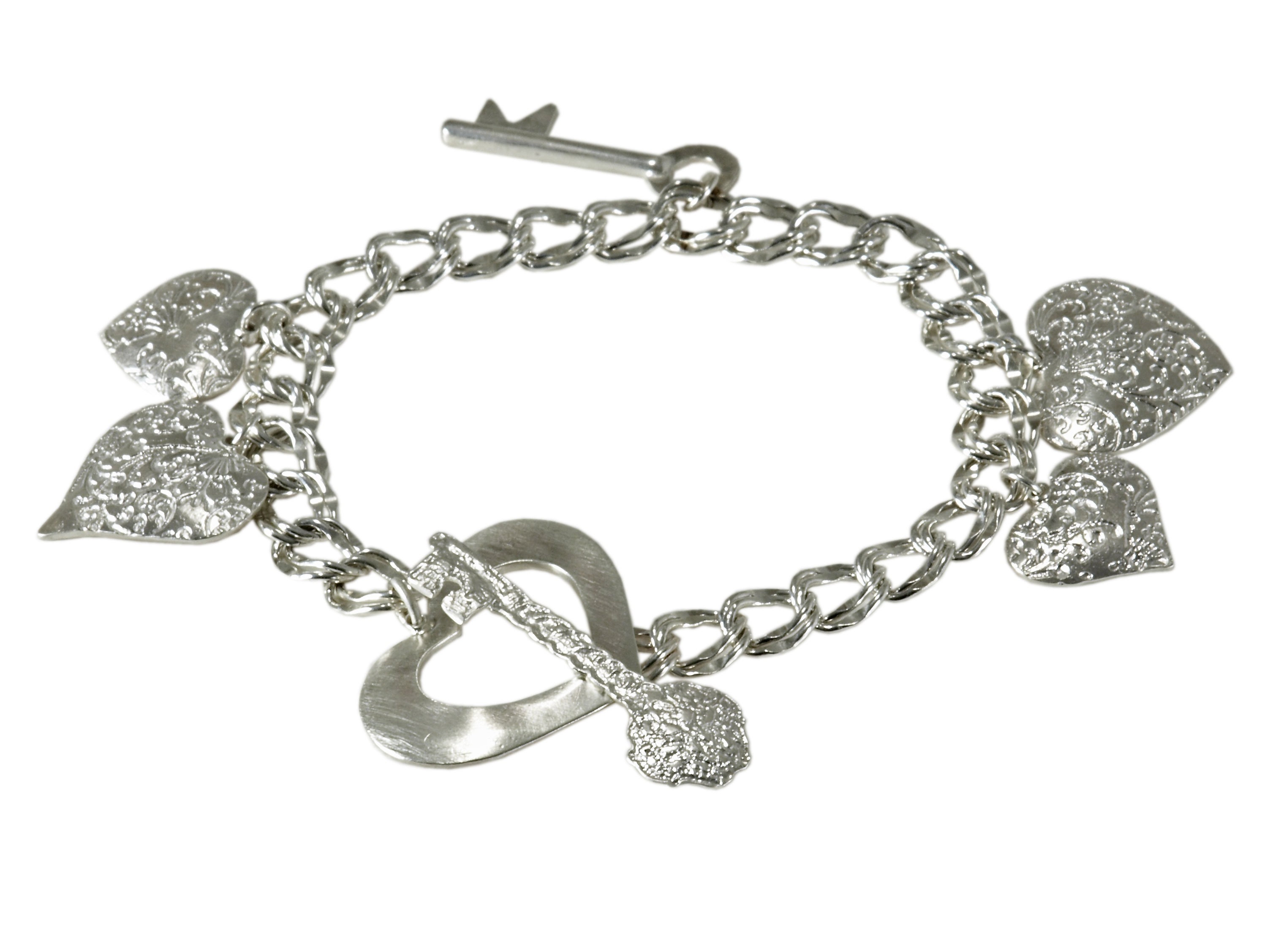 Heart and Key Charm Bracelet