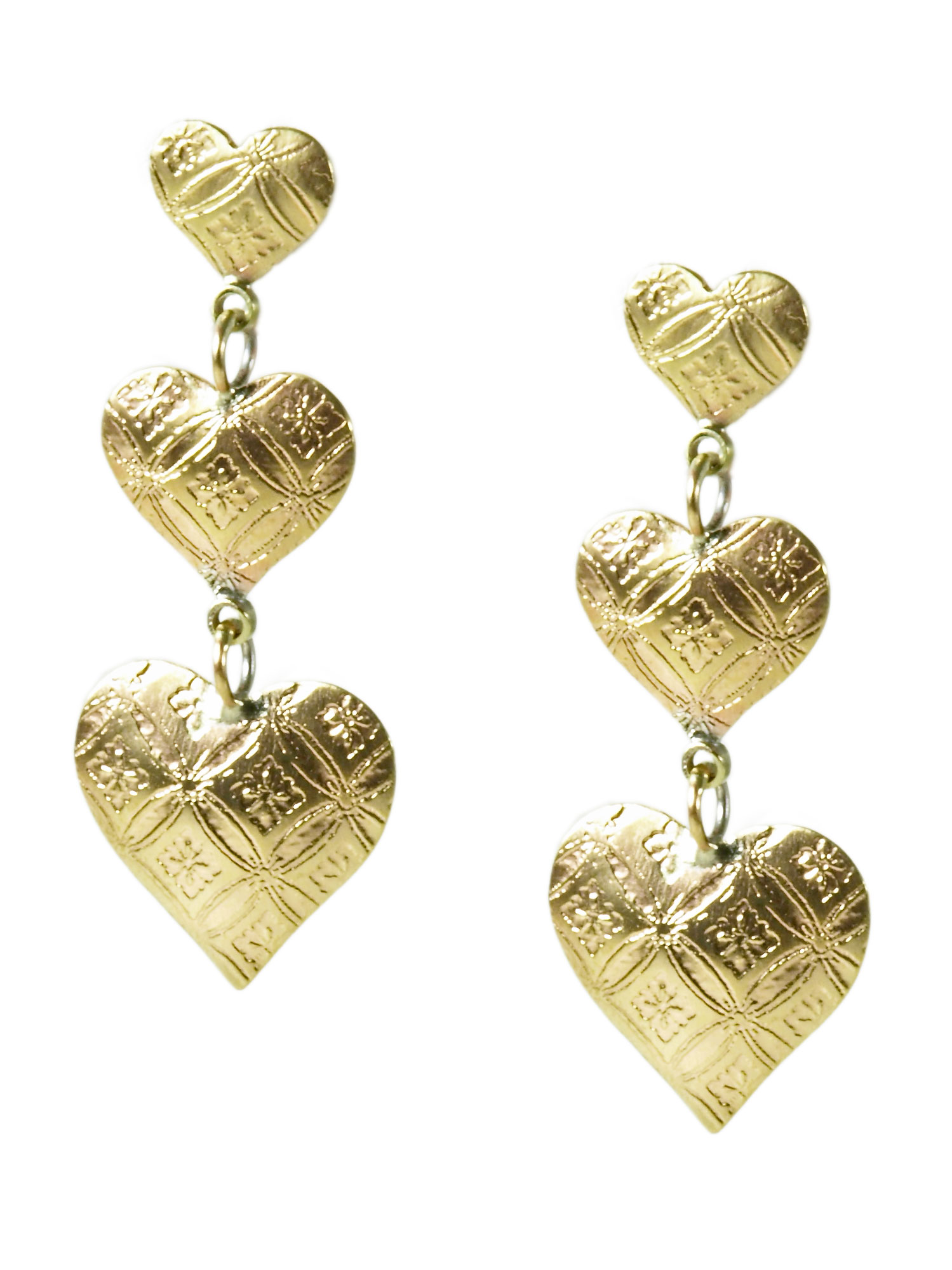 Triple Heart Earrings
