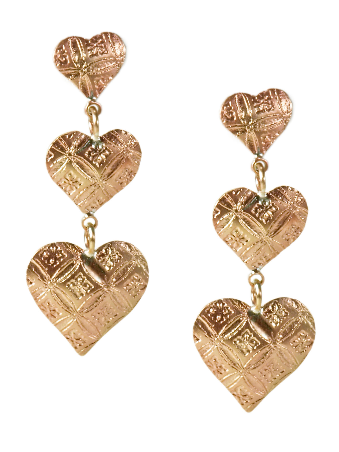 Triple Heart Earrings