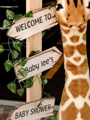 welcome sign, baby shower