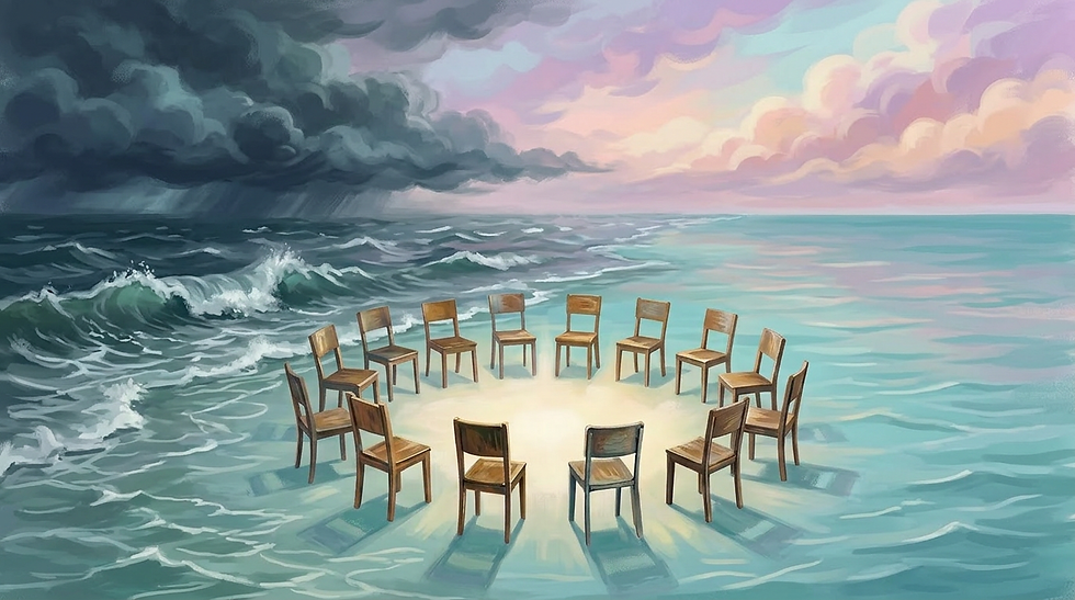 Echoes of War in Shaky Transitions: Groups Between Loss and Processing