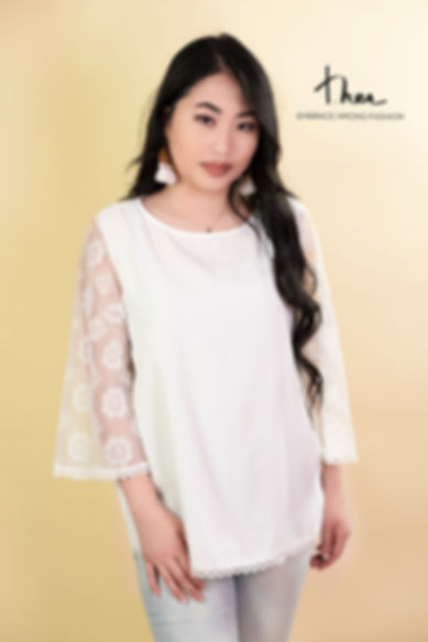 Embroidered Sleeve Top