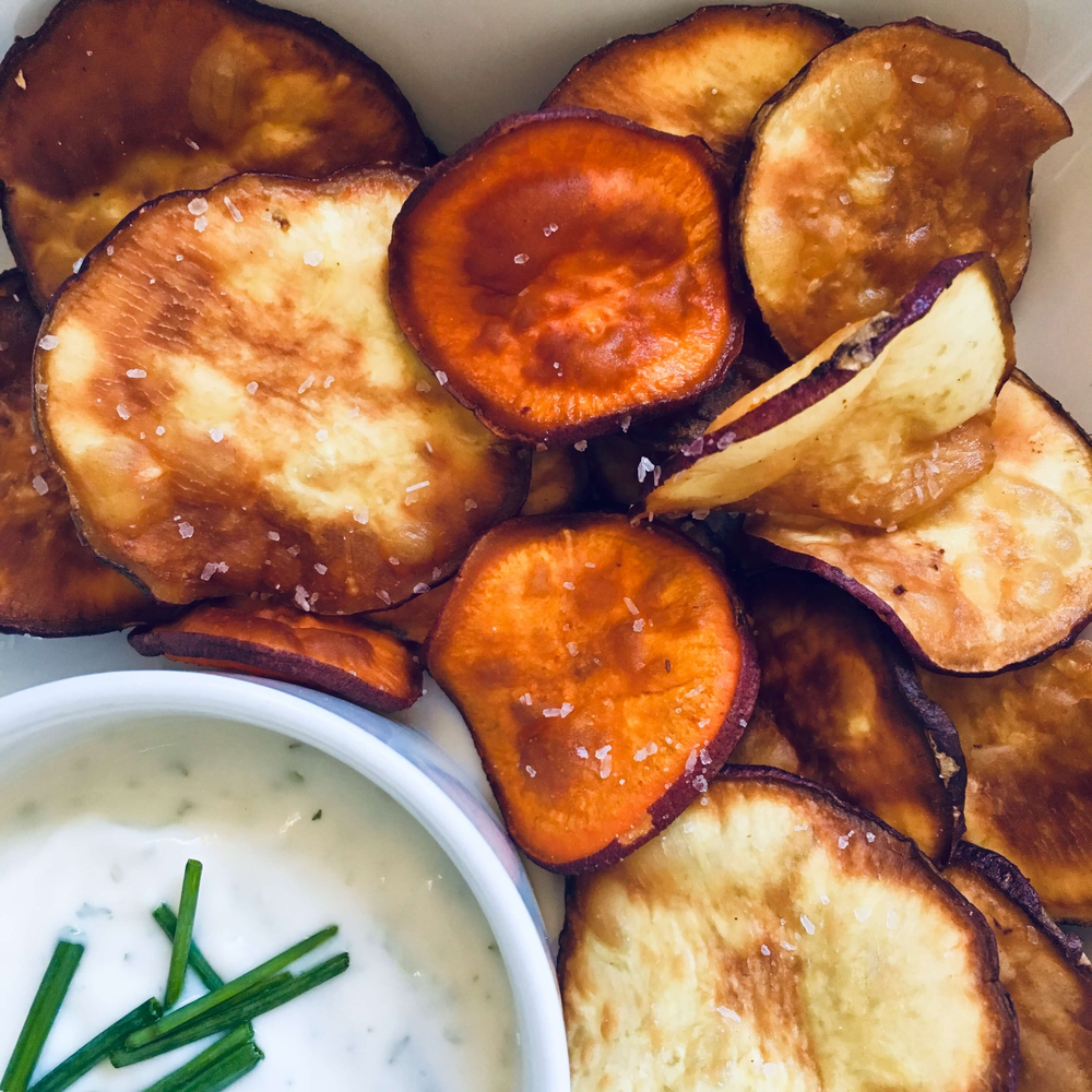 Sweet Potato Chips & Ranch Dip
