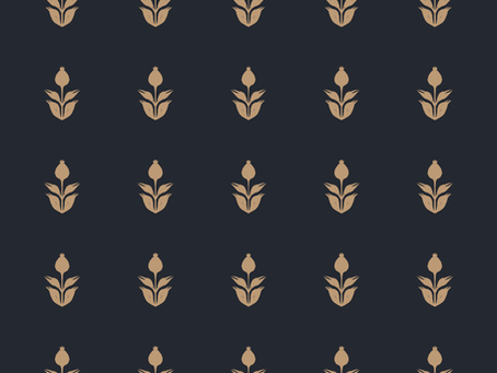 Moody Modern: Styling a Chic Living Room with Dark Block Print Wallpaper
