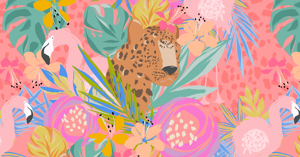The Spotted Flamingo: A Maximalist Tropical Pattern Design