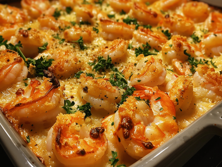 cheesy shrimp bake