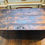 Thumbnail: Large ebonised antique pine blanket box / storage chest with hinged lid