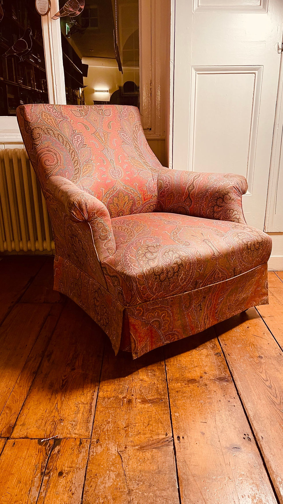Thumbnail: Late 19thC French Napoleon lll armchair presented in vibrant Paisley fabric.