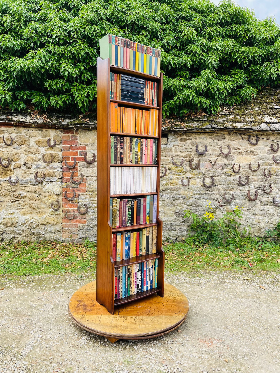 Thumbnail: Antique Solid Oak Slim Waterfall Bookcase