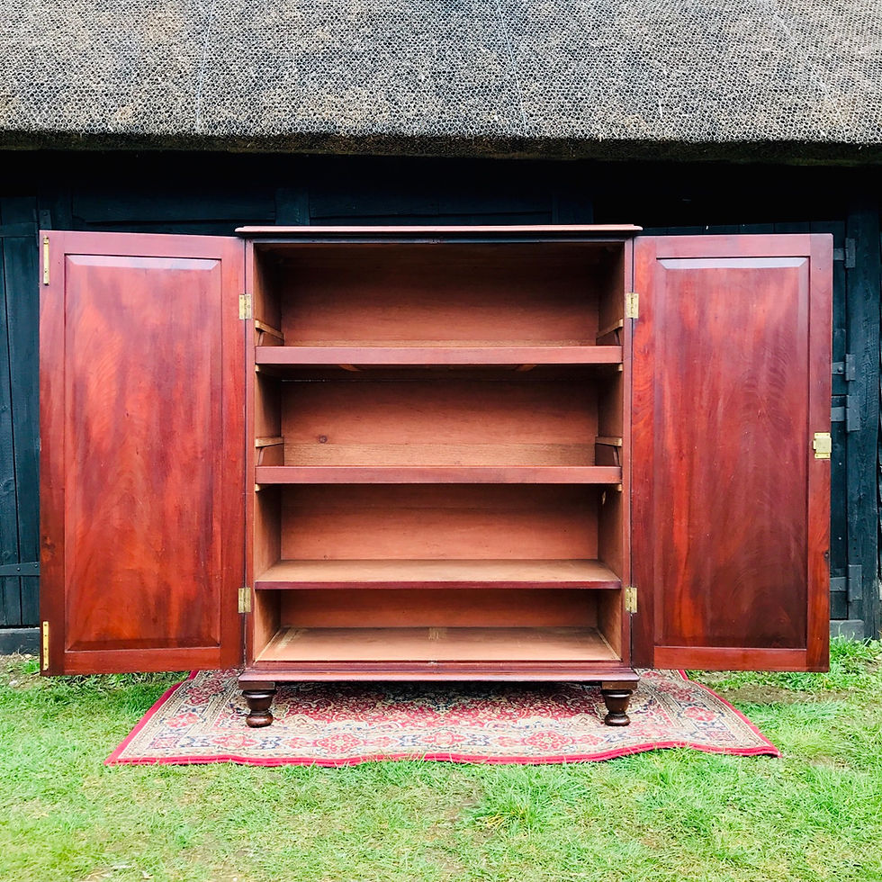 Thumbnail: Fabulous Antique Regency Mahogany Linen Cupboard / Linen Press.