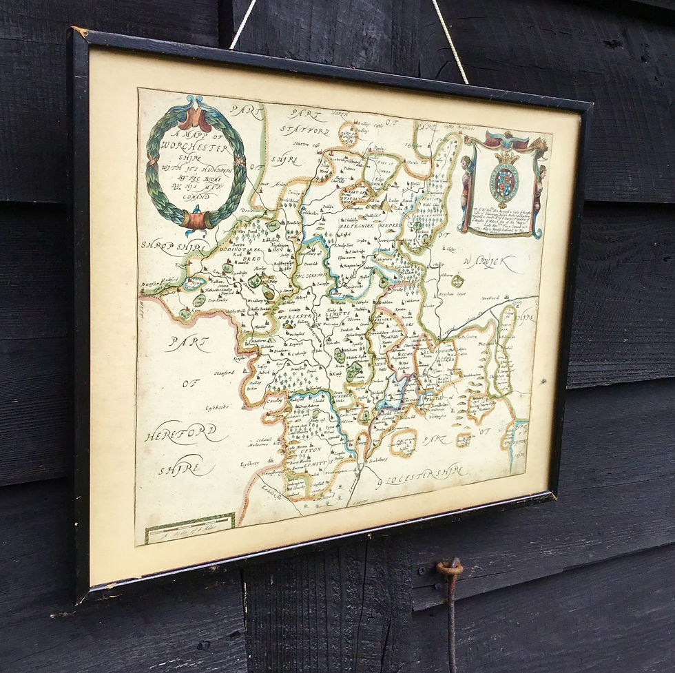 Thumbnail: Antique framed map of Worcestershire by R Blome - #7038/5