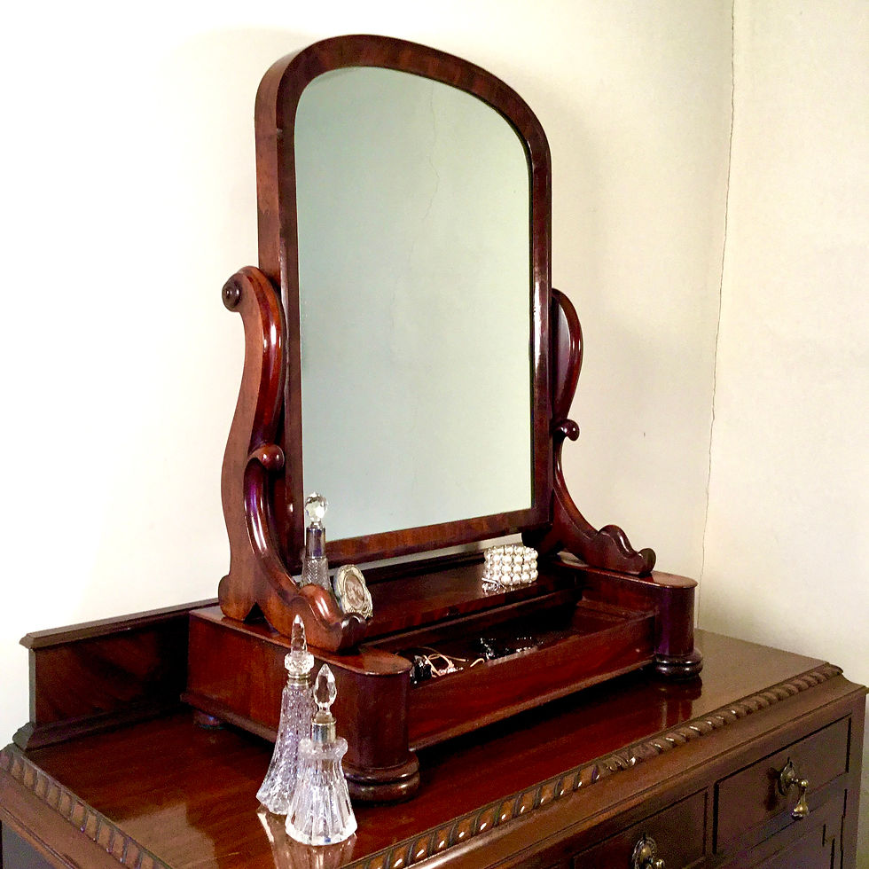 Thumbnail: Extra large format Victorian Mahogany Dressing table mirror - #7097