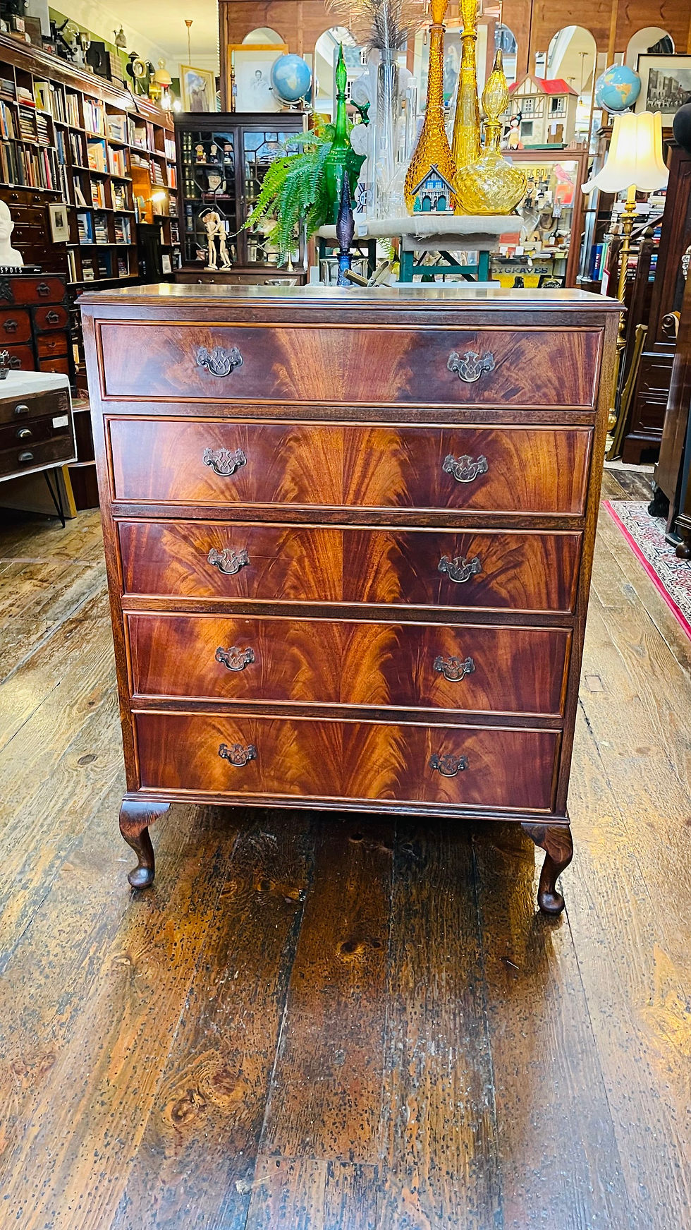 Thumbnail: Reproduction Flamed Mahogany 5 drawer Chest of Drawers