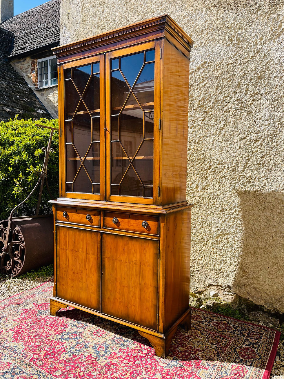 Thumbnail: Stylish, compact size, 20thC astragal glazed cabinet bookcase - #8263
