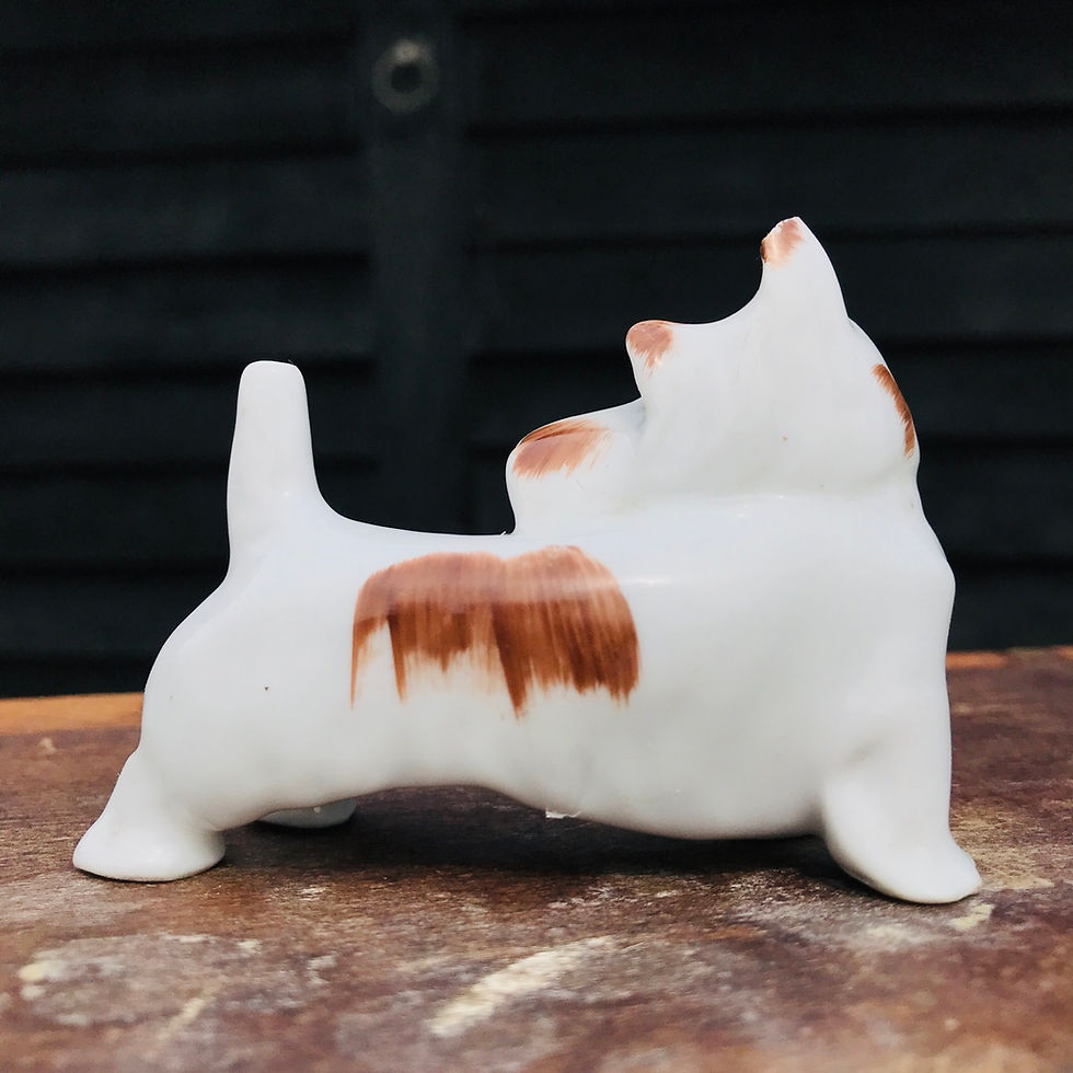 Thumbnail: 1920s/30s Pfeffer Porcelain Terrier Dog Ornament 