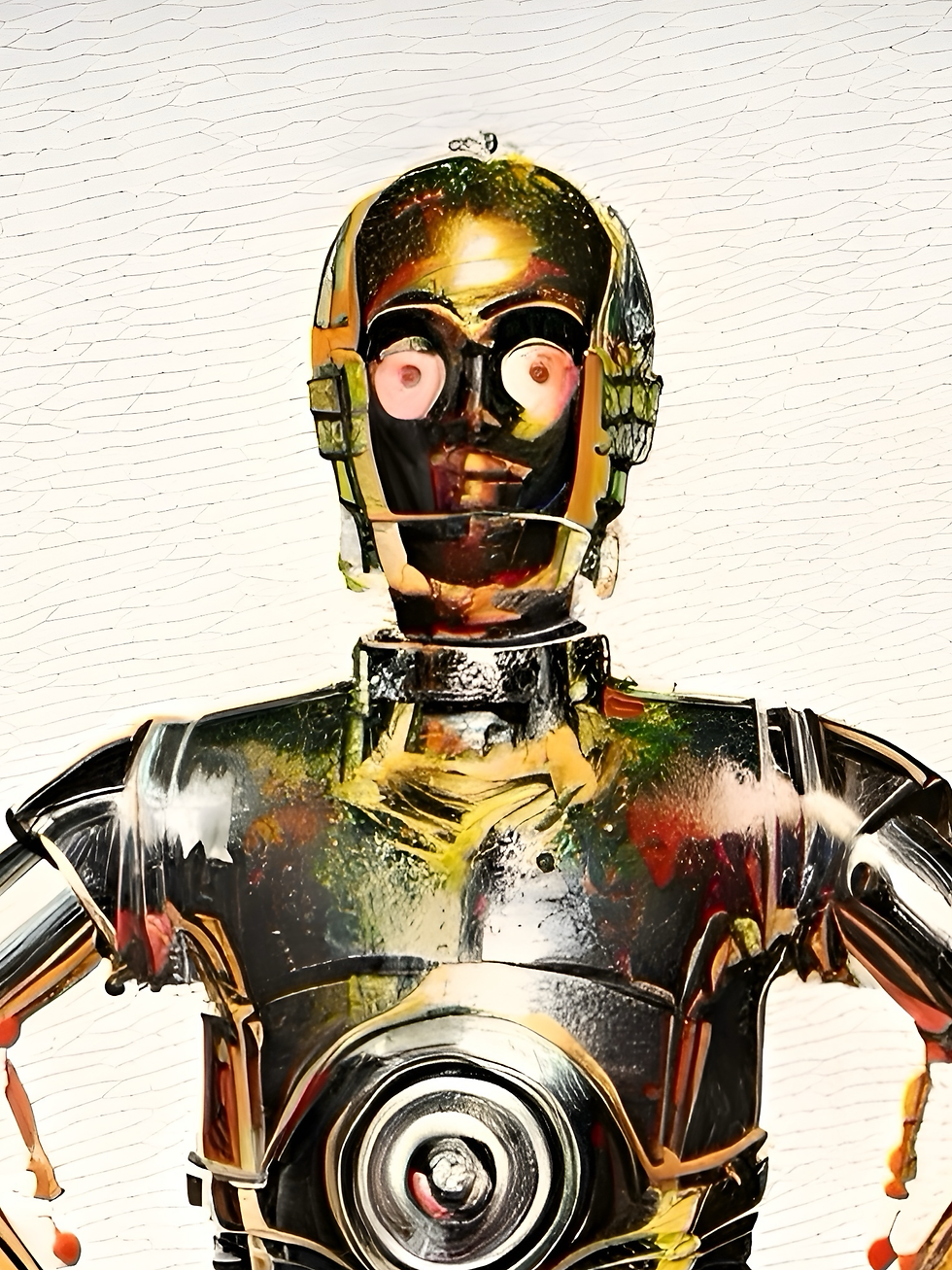 Thumbnail: ‘Goldfinger C3po’ Star Wars inspired framed art print 