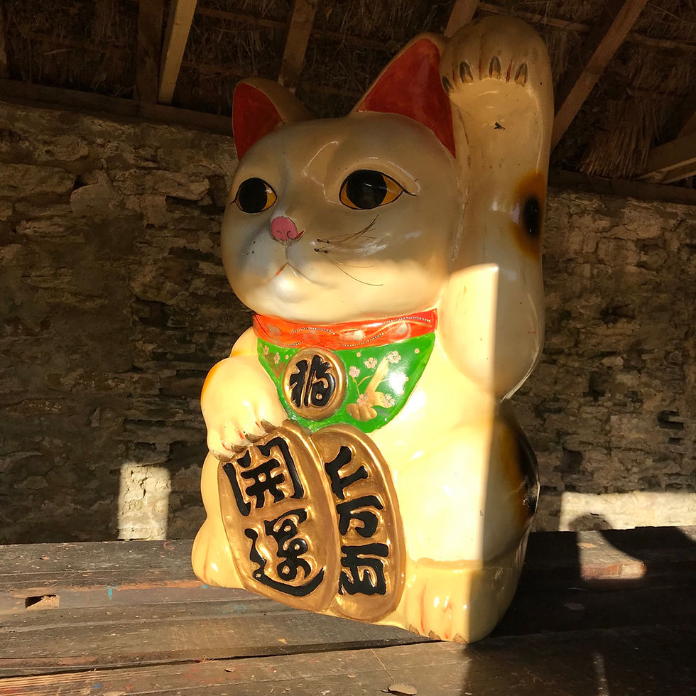 Thumbnail: Extra Large Genuine Vintage Lucky Cat - Maneki Neko