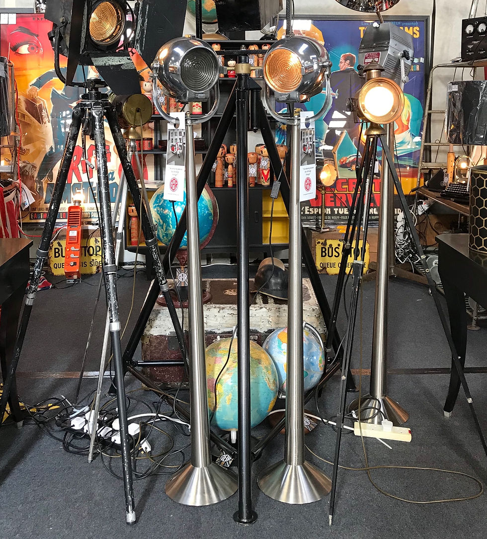 Thumbnail: Art Deco design polished Strand Patt 123 Theatre Lamp
