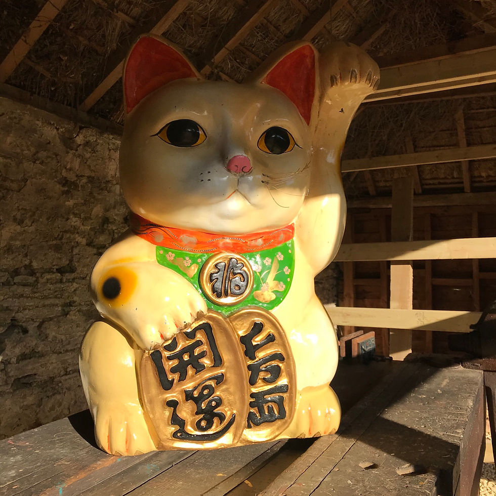 Thumbnail: Extra Large Genuine Vintage Lucky Cat - Maneki Neko
