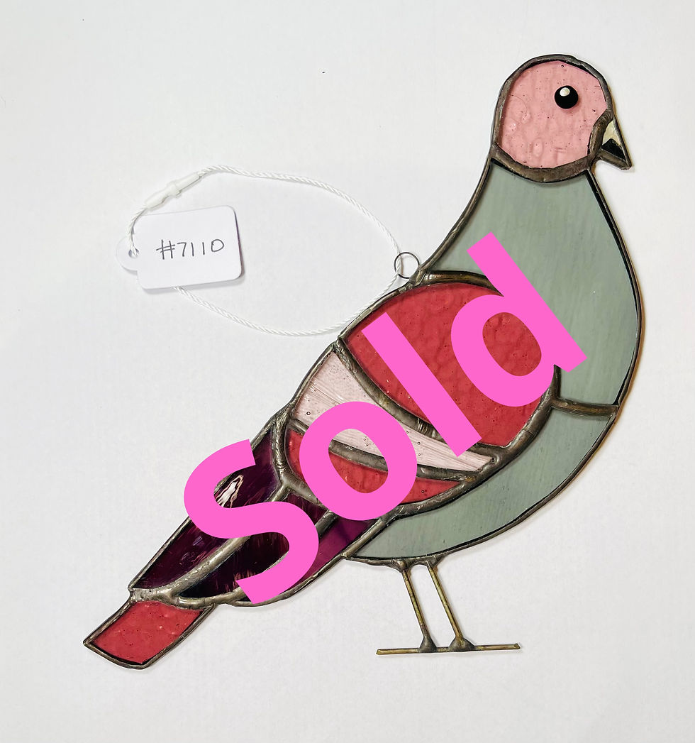 Thumbnail: Stained Glass Pink Pigeon Sun Catcher
