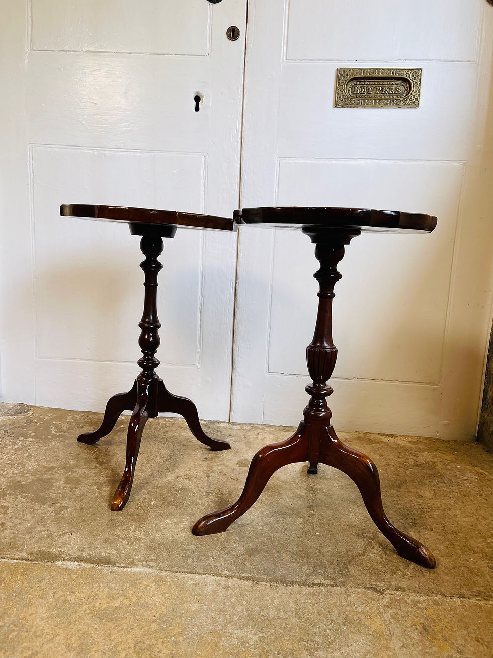 Thumbnail: Pair of 20thC reproduction wine tables with National heroes - #