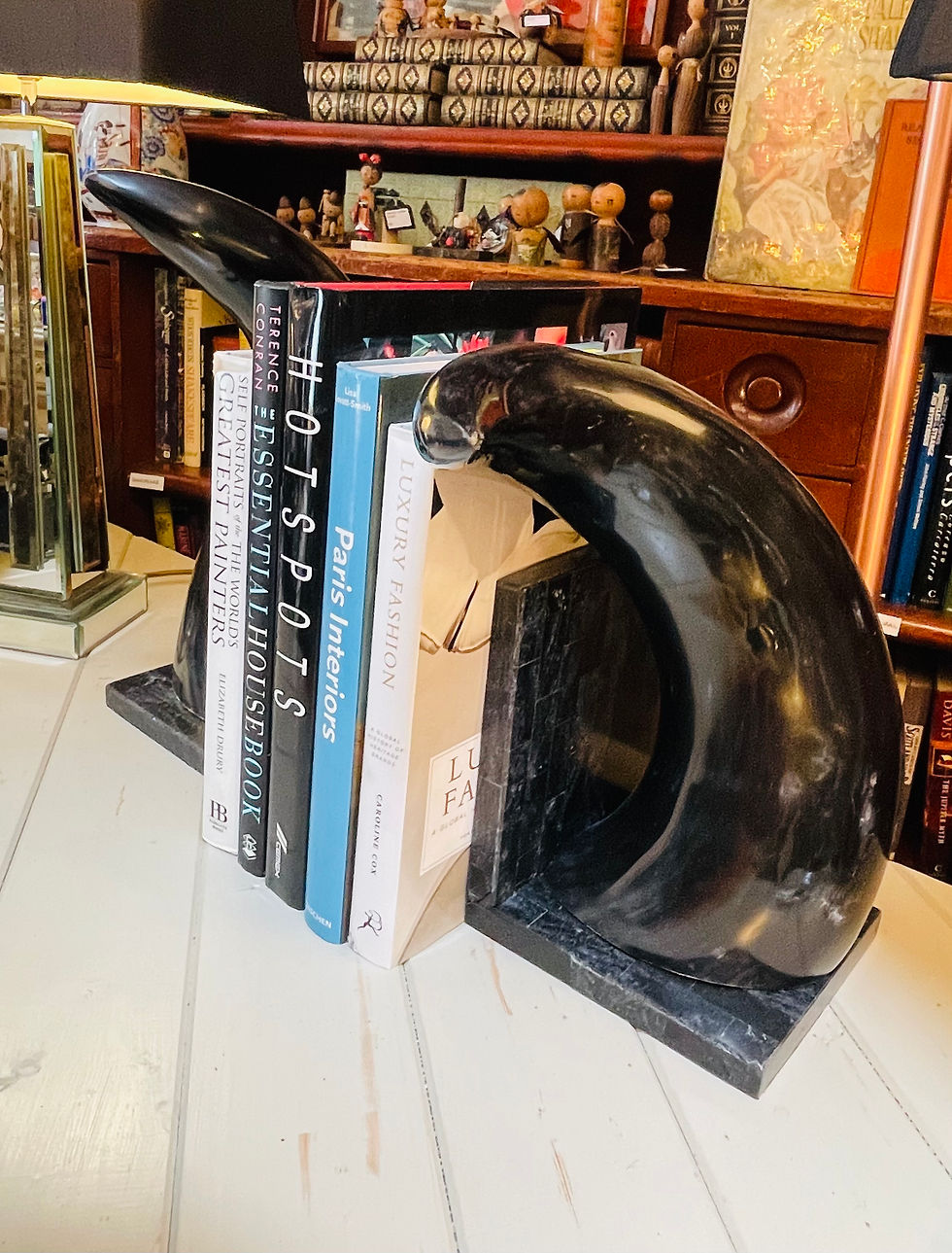 Thumbnail: Pair of Large Buffalo Horn Bookends  #9172