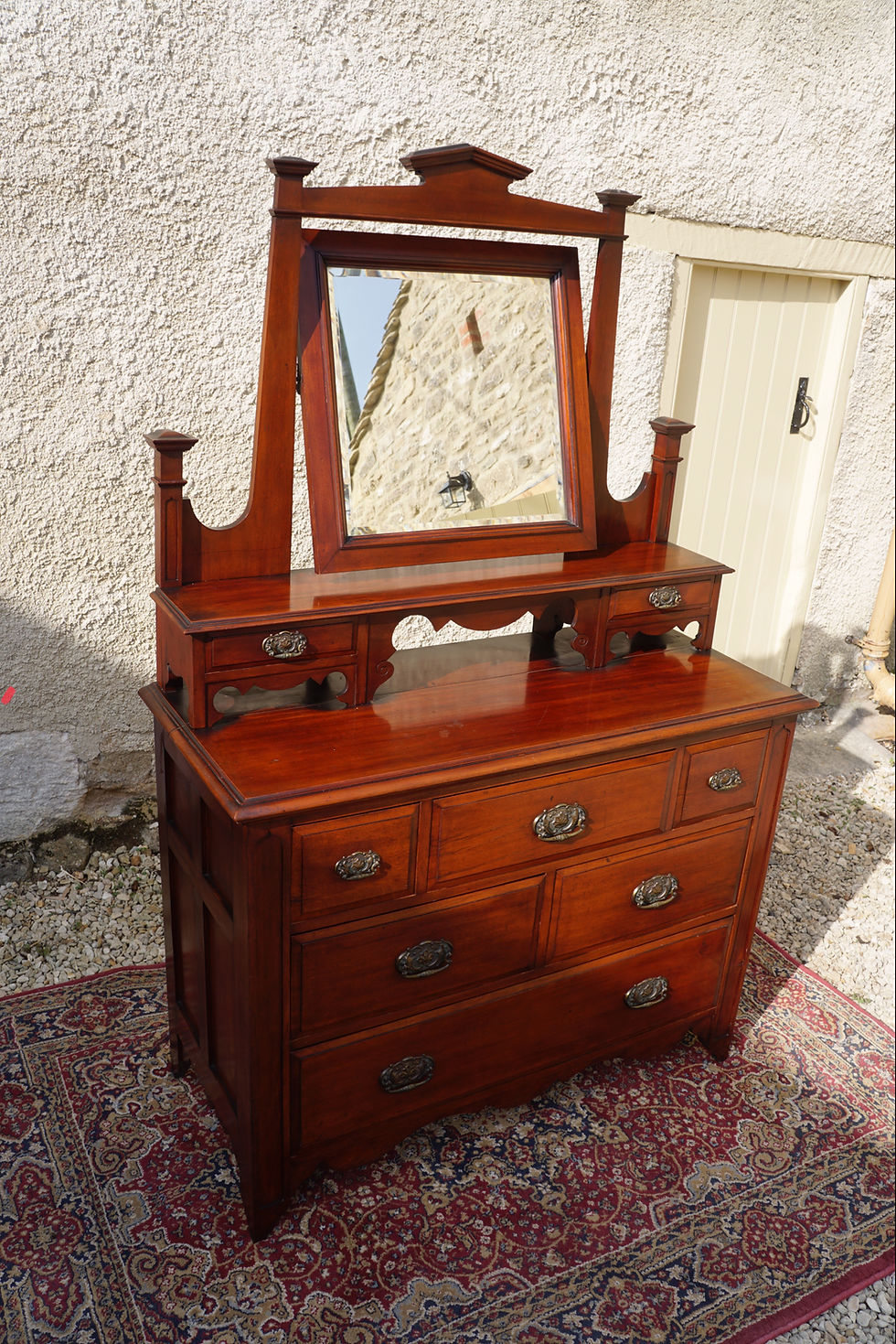 Thumbnail: Late 19thC Arts & Crafts Dressing Chest in Walnut- #8001
