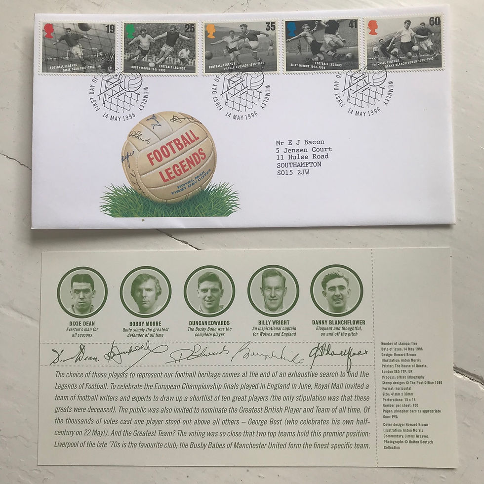 1996 Football Legends First Day Cover