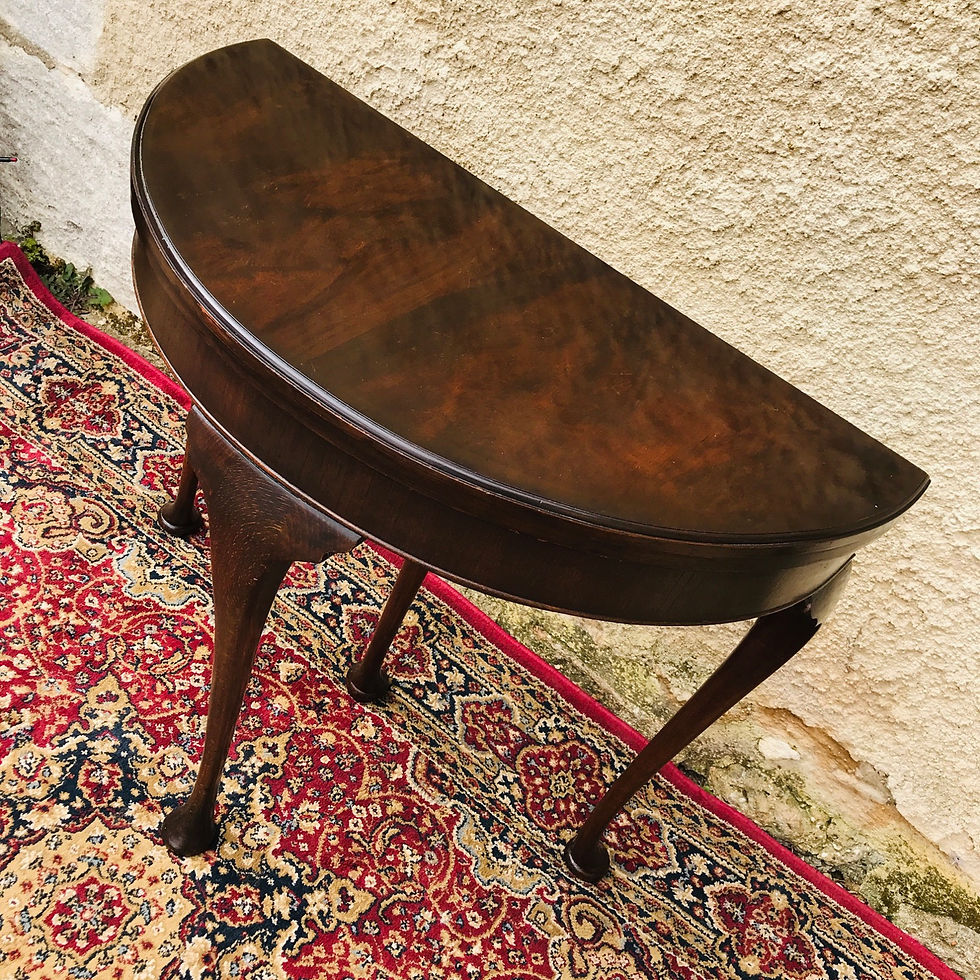 Thumbnail: Mahogany Demi-Lune turnover tea table 