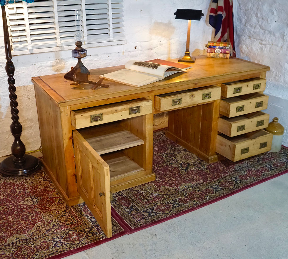 Thumbnail: Victorian Great Western Railways Station Masters Pine Desk - #6264