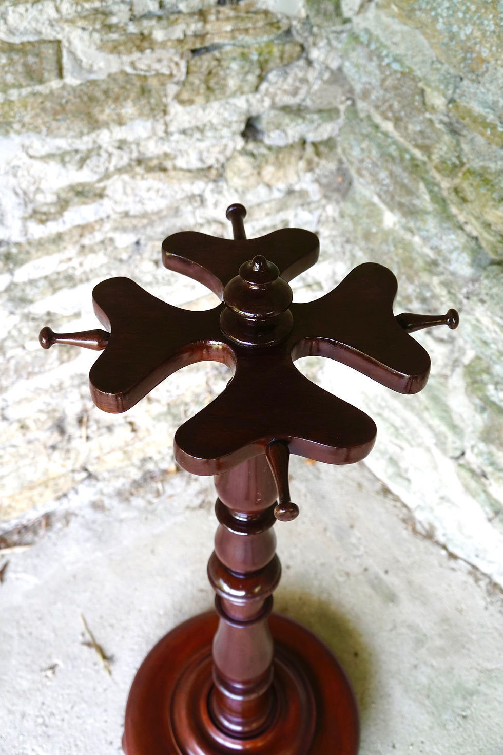 Thumbnail: Victorian mahogany revolving riding boot and whip stand - #