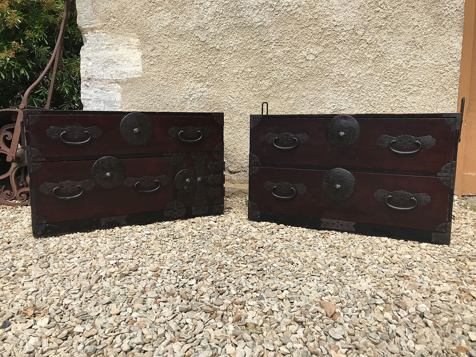 Thumbnail: Dark Cherry Vintage 6 drawer Japanese Tansu