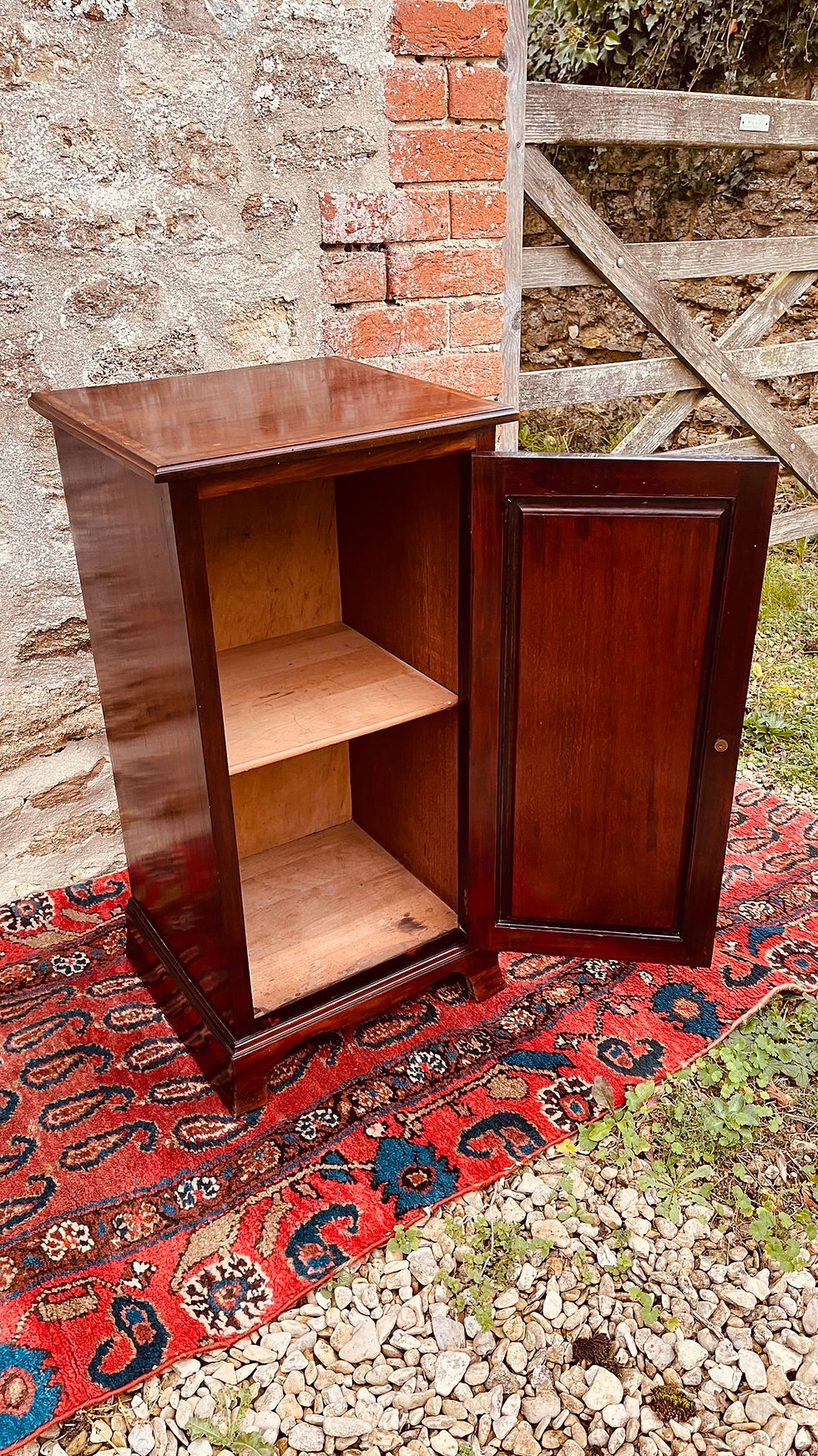 Thumbnail:  Single Edwardian inlaid mahogany bedside cabinet 