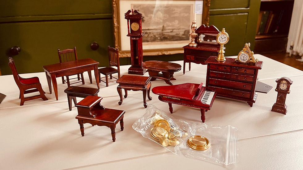 Thumbnail: Late Vintage Plan Toys Victorian Dolls House with basement extension /furniture.