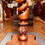 Thumbnail: Antique twin helix barley twist turned mahogany floor lamp  #8792