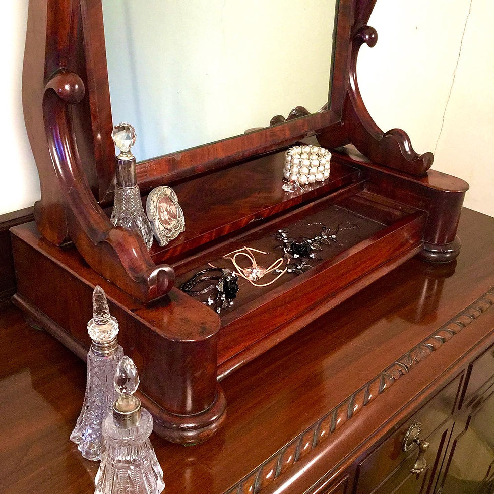 Thumbnail: Extra large format Victorian Mahogany Dressing table mirror - #7097