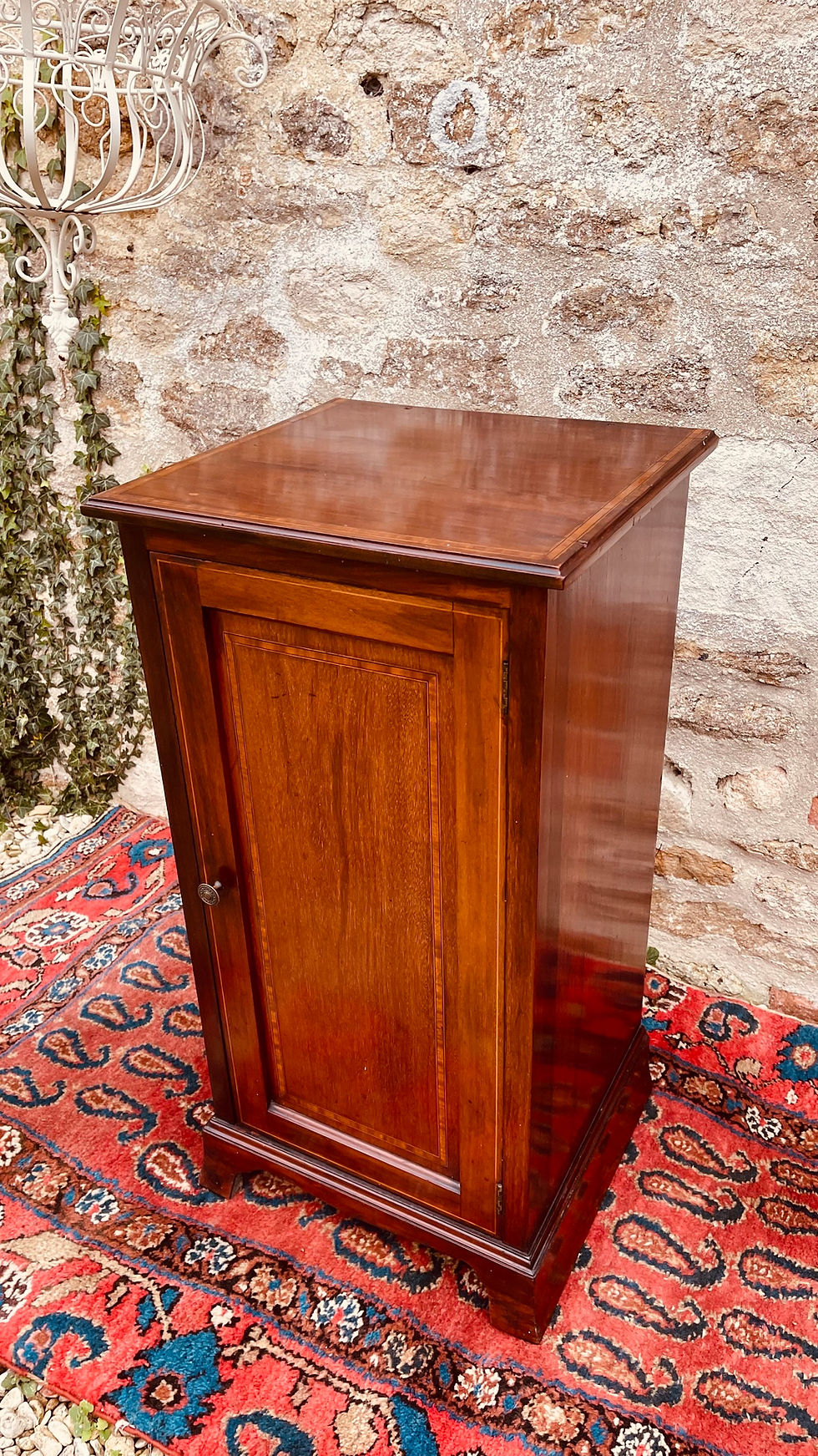 Thumbnail:  Single Edwardian inlaid mahogany bedside cabinet 