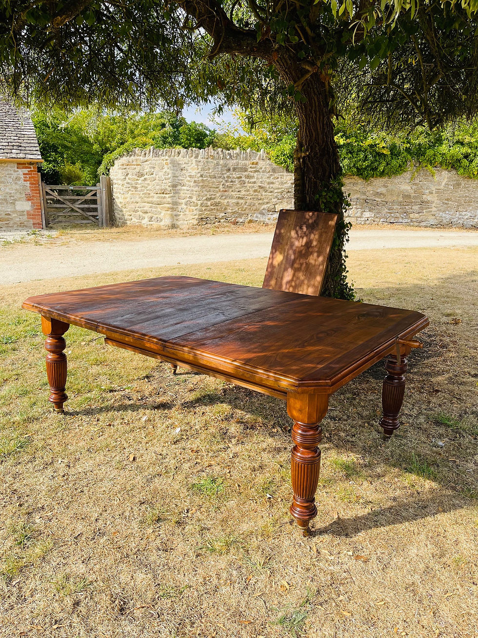 Thumbnail: Victorian Walnut Extending Dining Table - #8086