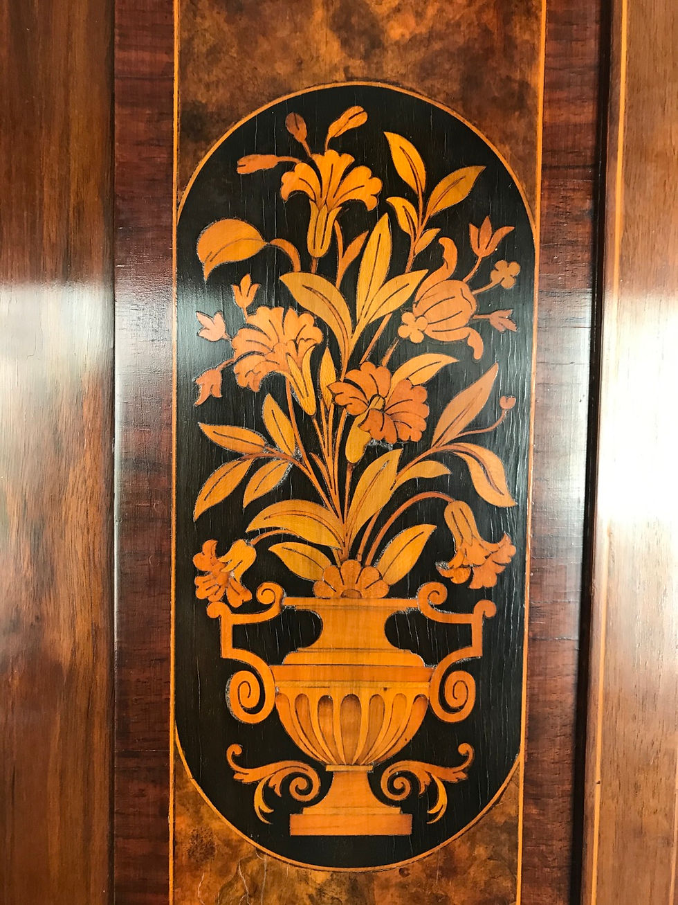 Thumbnail: Burr Walnut Veneer Art Nouveau Armoire