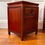 Thumbnail: Matched pair of vintage Oriental design mahogany bedside cabinets - #8789