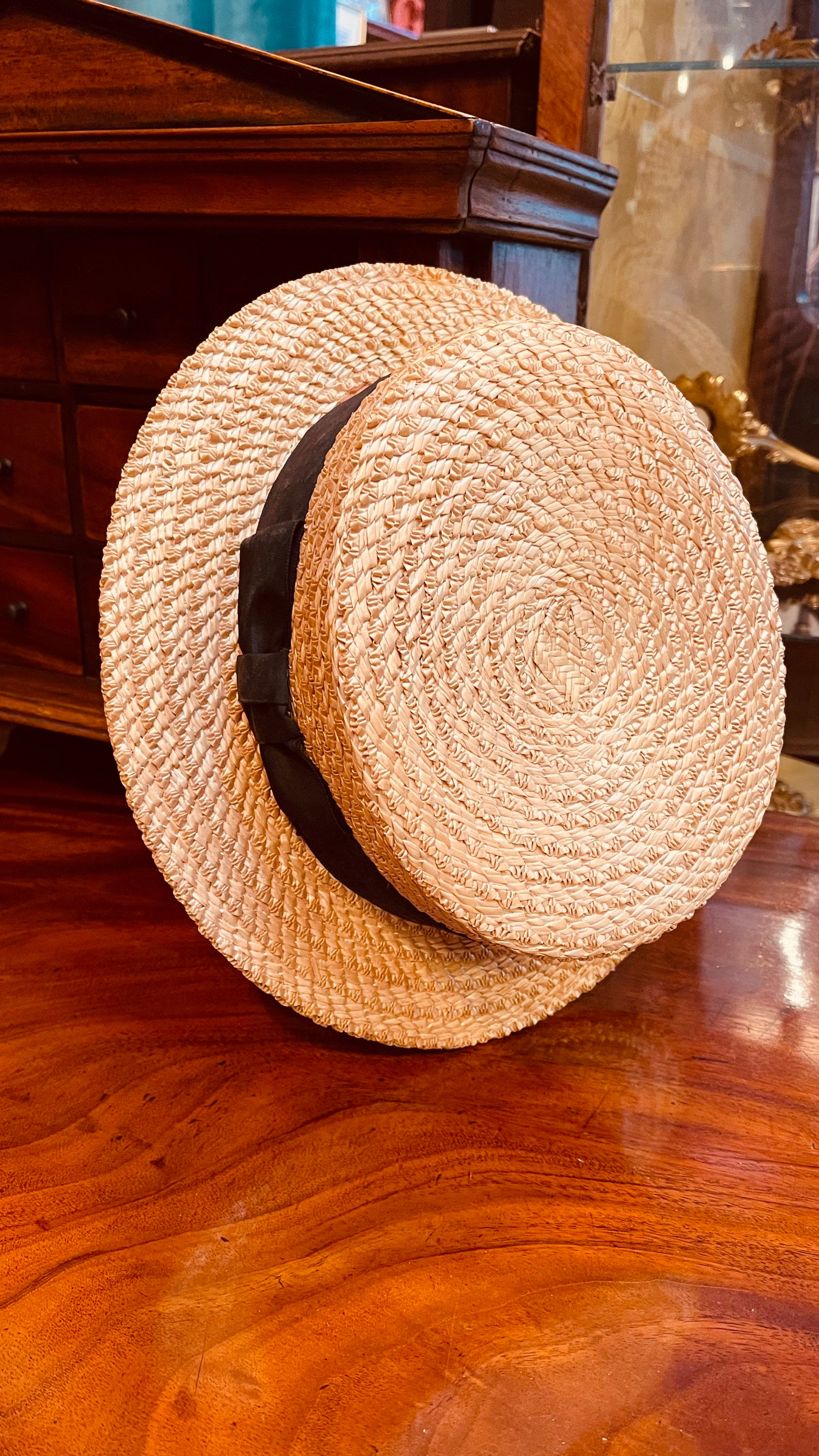 Vintage York Hat Co Straw Boater Hat -