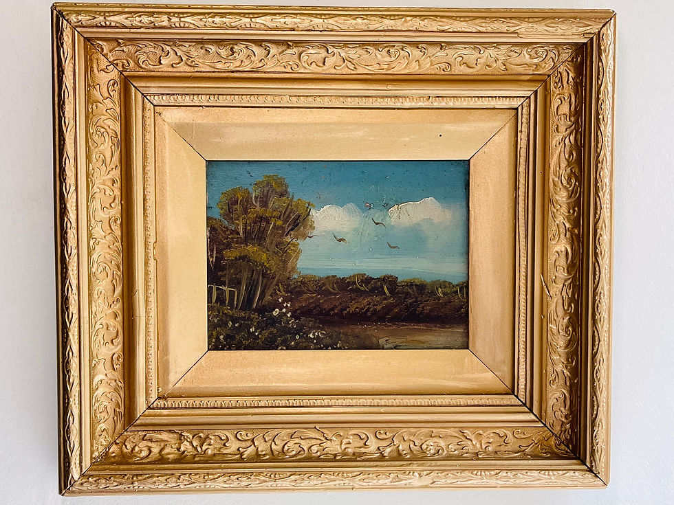 Thumbnail: Trio of vintage oil on board landscapes - #8456