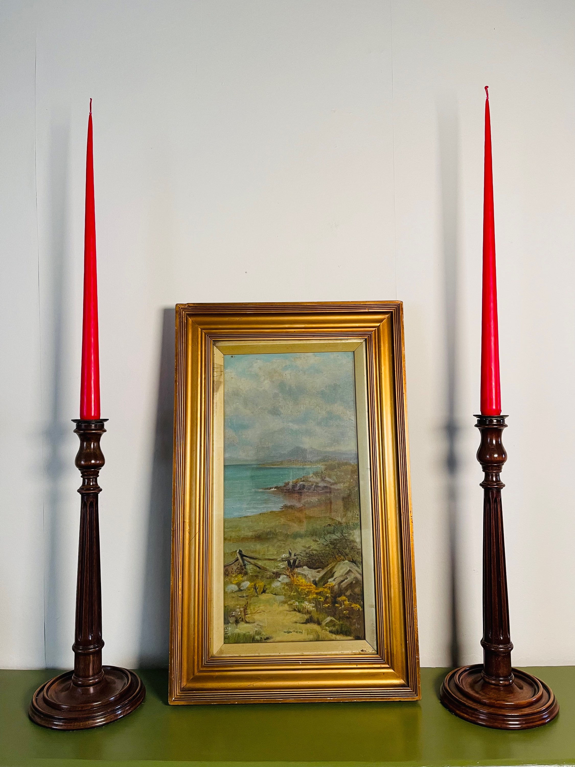 Victorian Mahogany Candlesticks - #8494